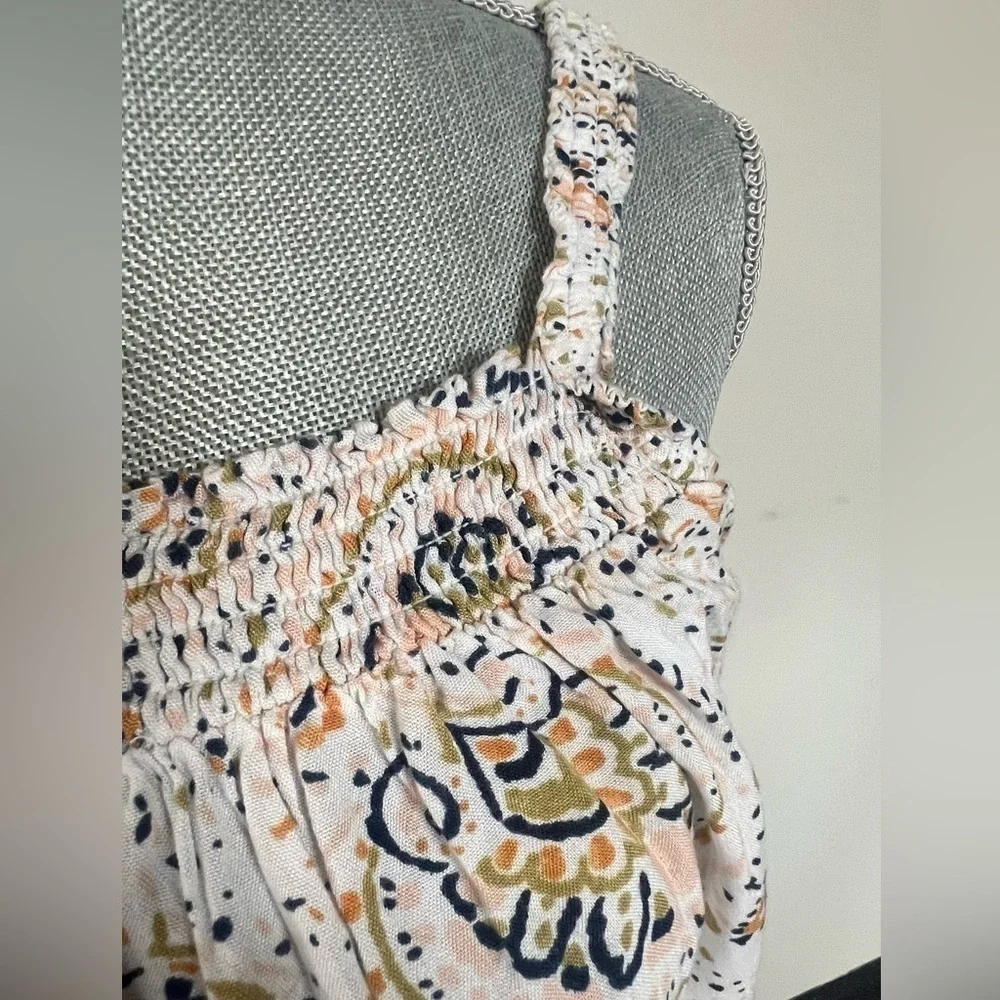 Patrons of Peace cream paisley bohemian cropped flowy tank top rayon - Picture 6 of 11
